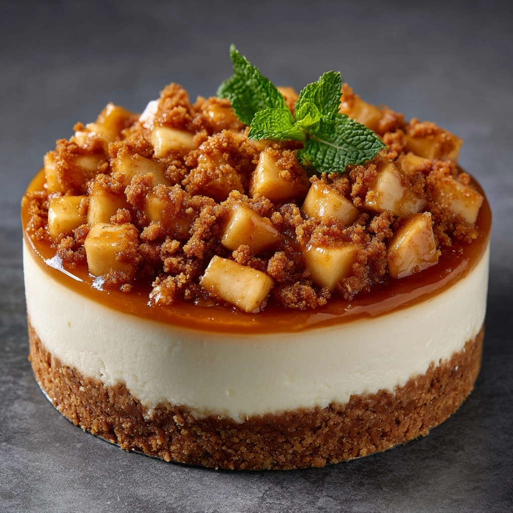Apple Crisp Cheesecake Recipe - Recipe Image