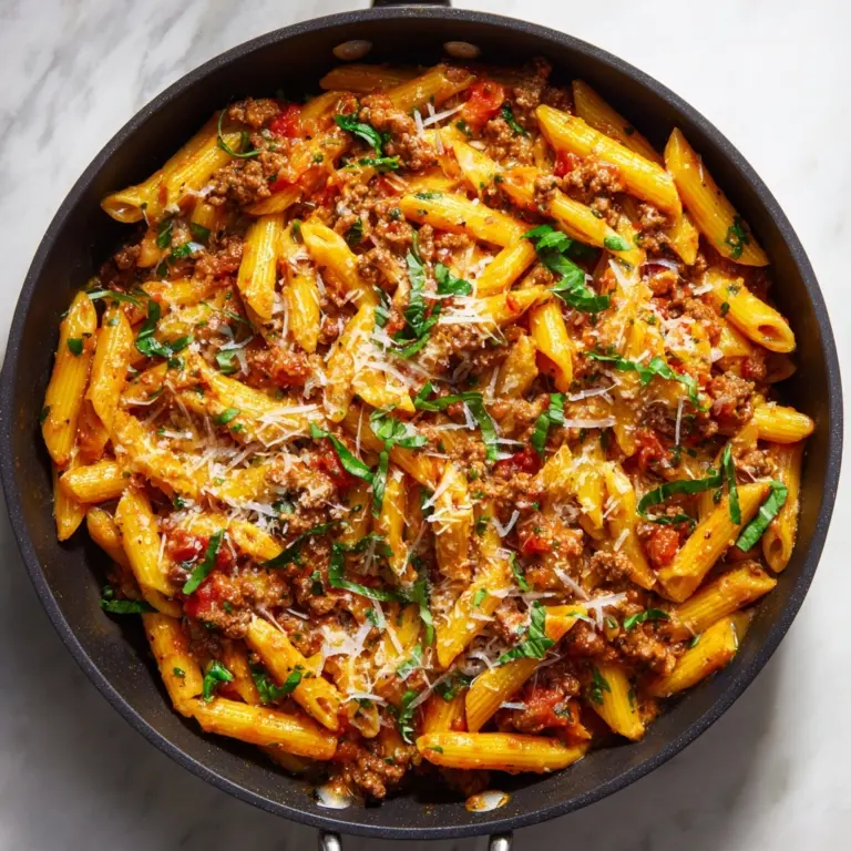 Cheesy Ground Beef Pasta Skillet Recipe