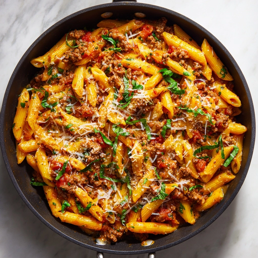 Cheesy Ground Beef Pasta Skillet Recipe