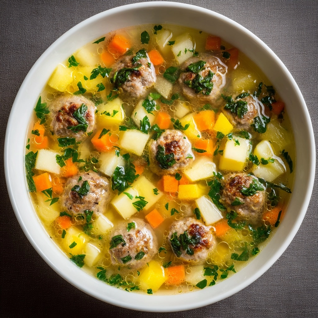 Easy Meatballs and Vegetables Soup Recipe - Recipe Image