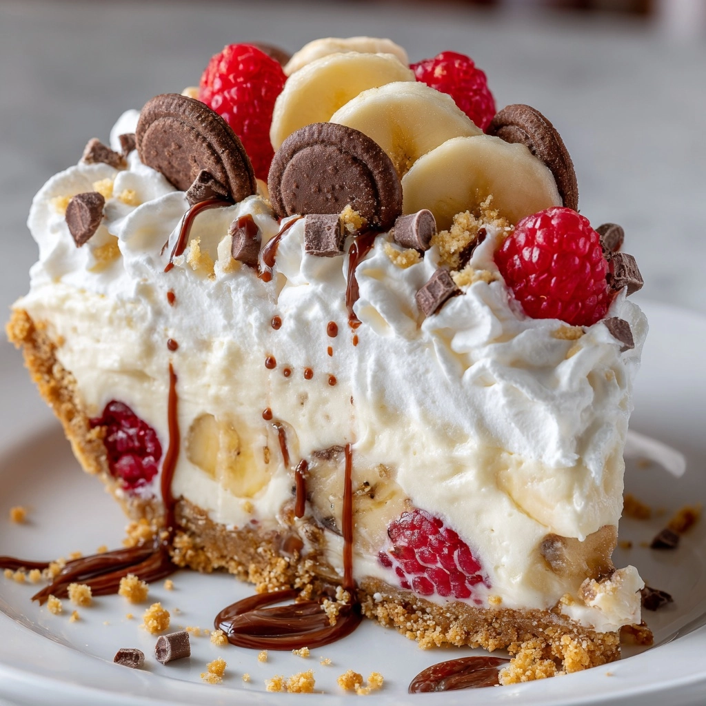 Heavenly No-Bake Banana Split Cheesecake Recipe - Recipe Image