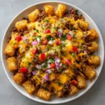 Cheesy Tater Tot Casserole with Ground Beef and Rotel Recipe