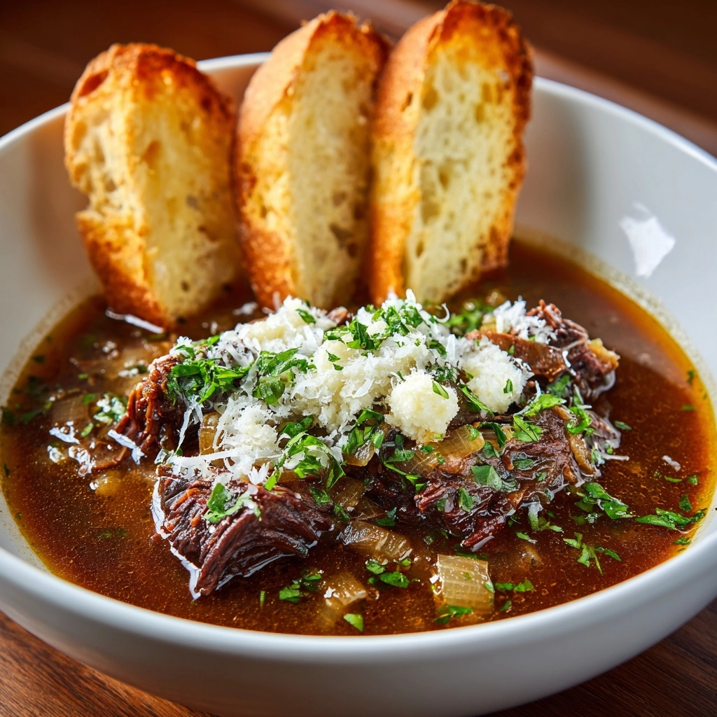 French Onion Beef Short Rib Soup Recipe - Recipe Image