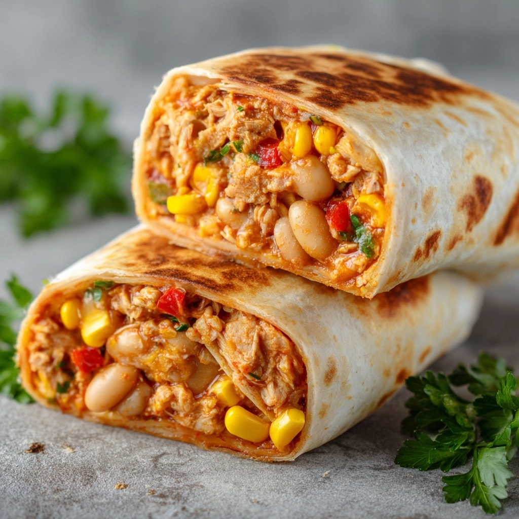 Southern Turkey Burritos with Refried Beans Recipe - Recipe Image