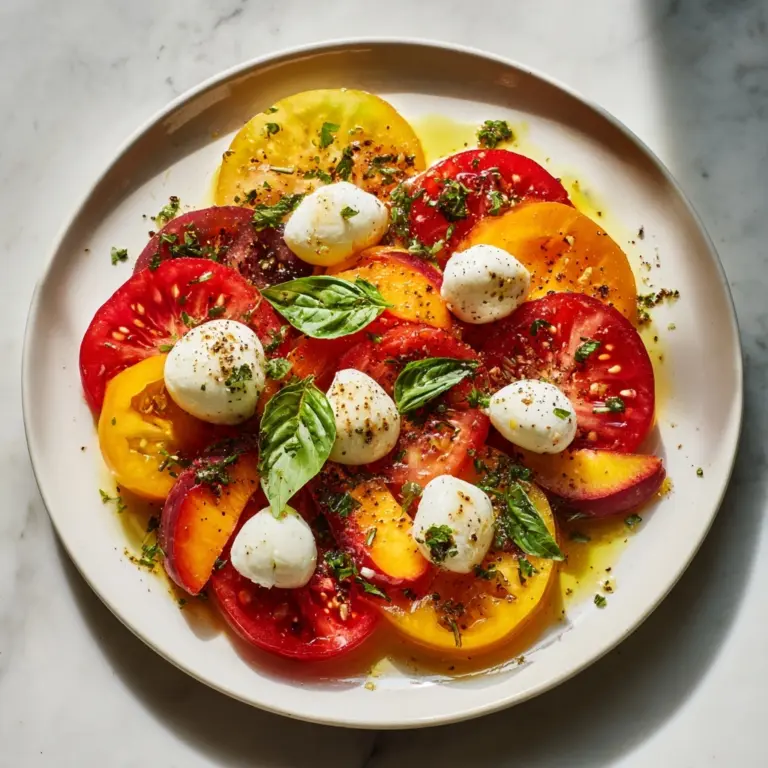 Tomato Peach Burrata Salad Recipe