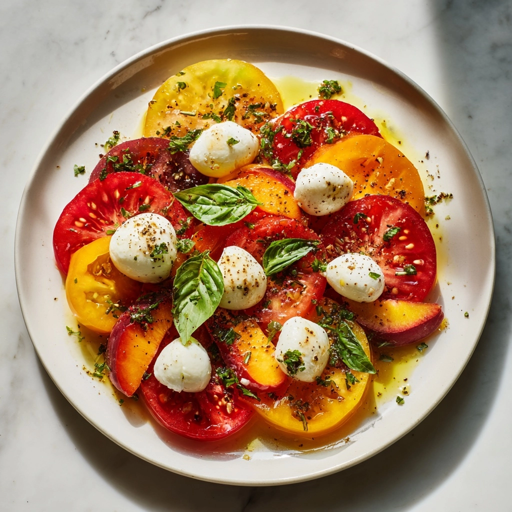 Tomato Peach Burrata Salad Recipe