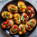 Roasted Tomato and Garlic Bruschetta Bites Recipe