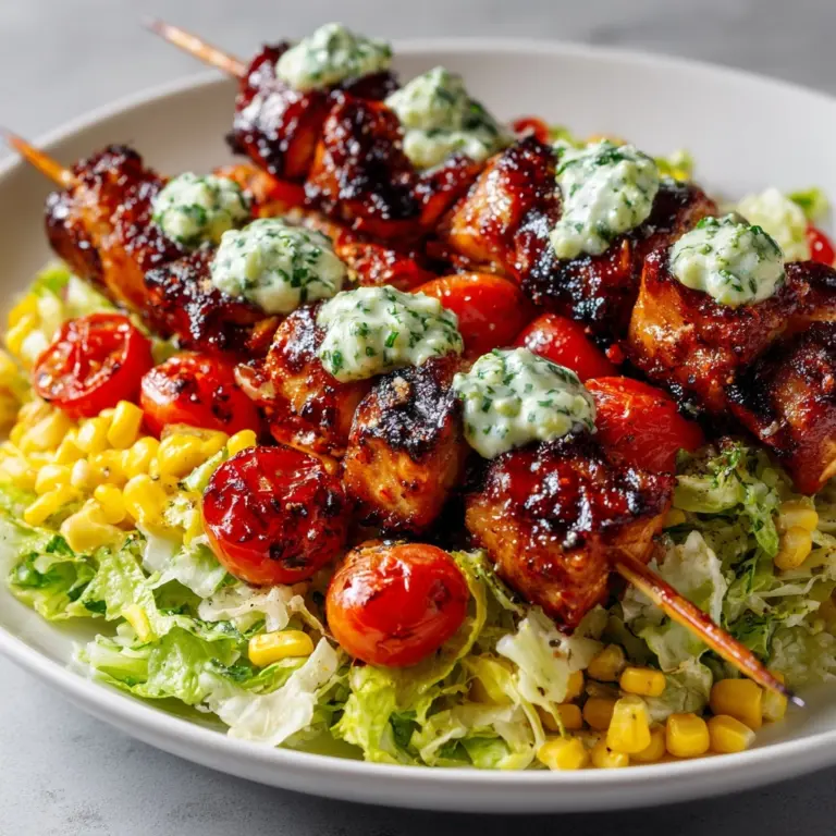 BBQ Chicken Skewer Salad Recipe