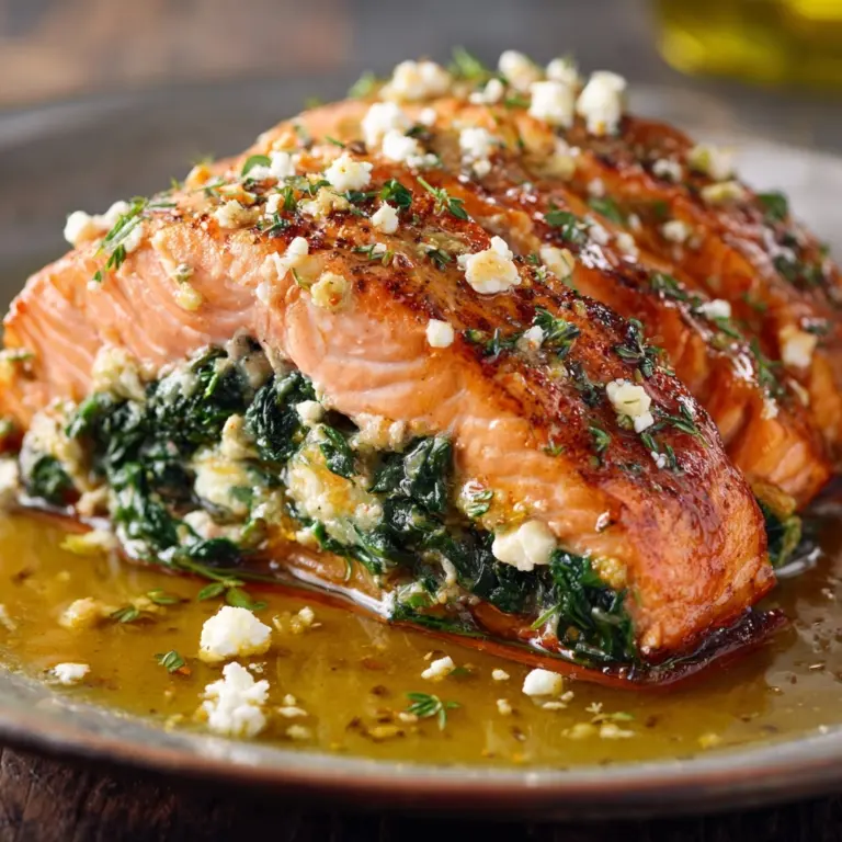 Spinach and Feta Stuffed Salmon Recipe