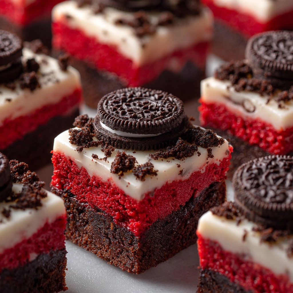 Cookies & Cream Red Velvet Brownies Recipe - Recipe Image