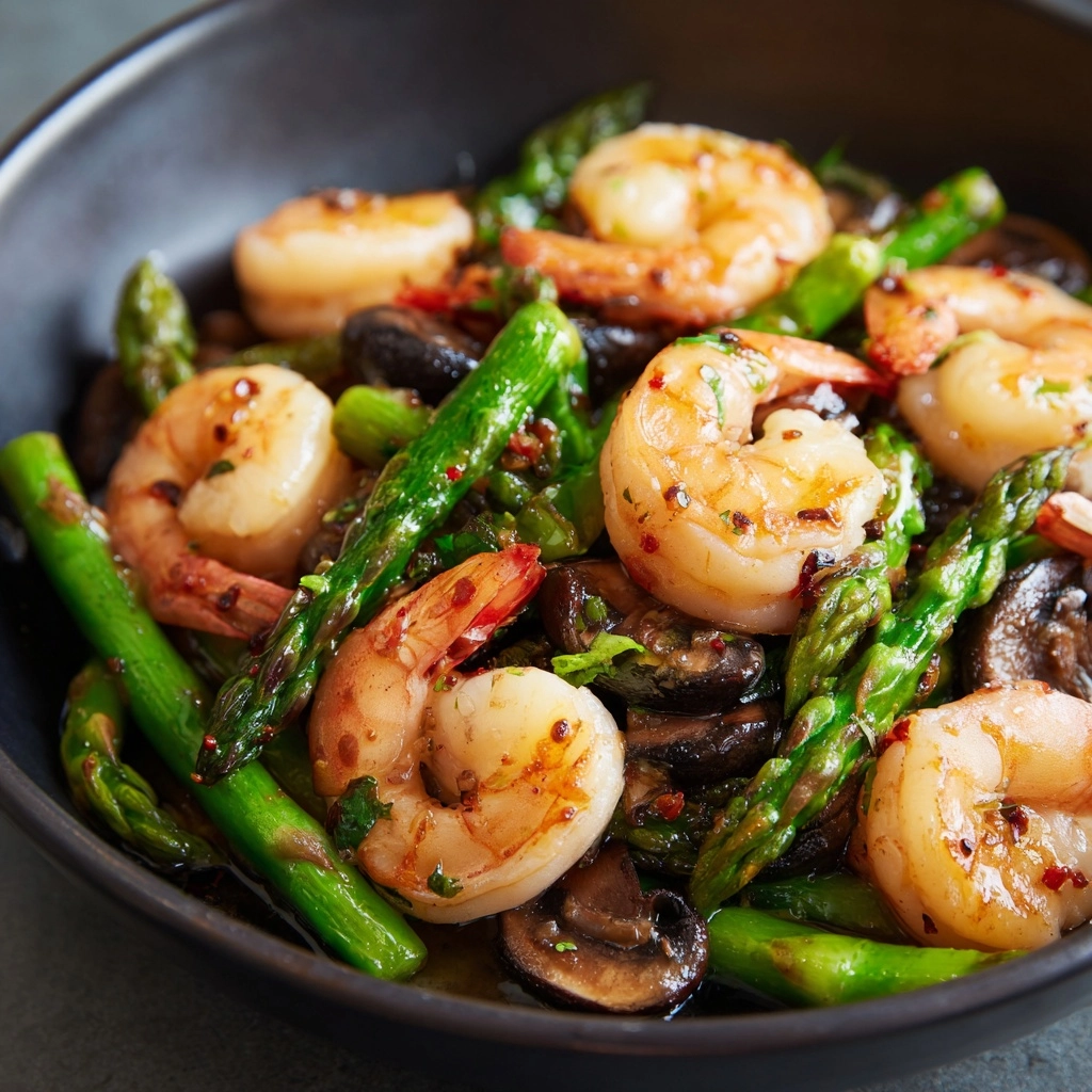 Shrimp and Asparagus Stir-Fry with Mushrooms: An Amazing Ultimate Recipe - Recipe Image