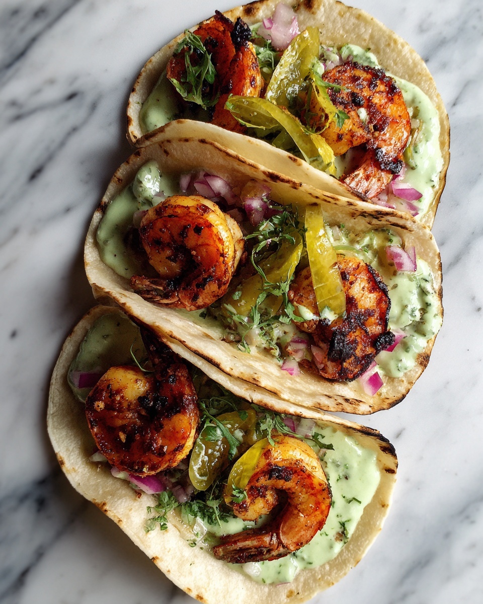 Spicy Shrimp Tacos with Avocado Crema Recipe - Recipe Image