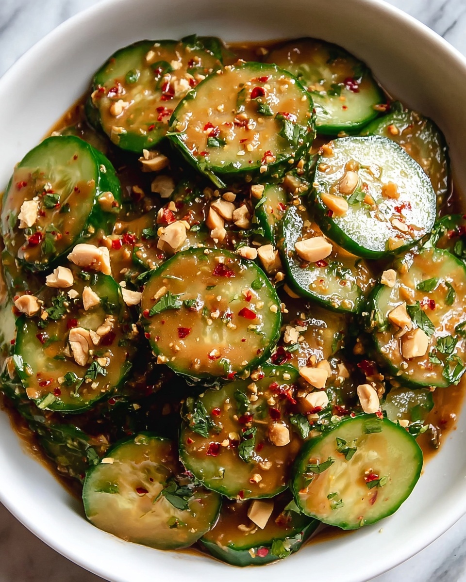 Cucumbers in Spicy Peanut Sauce Recipe - Recipe Image