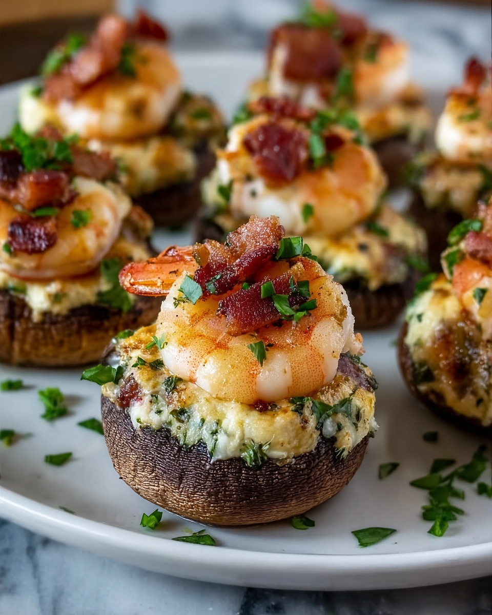 Creamy Shrimp Stuffed Mushrooms Recipe - Recipe Image