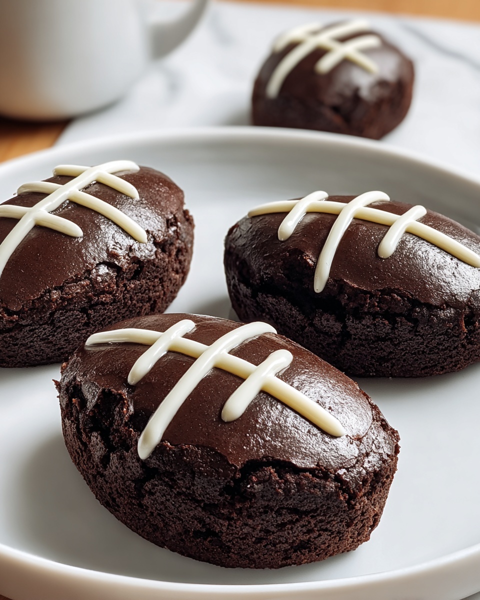 Fudgy Football Brownies Recipe - Recipe Image