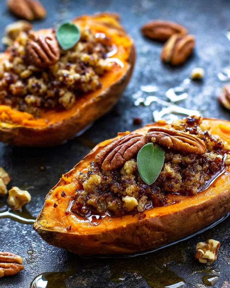 Twice Baked Sweet Potatoes with Pecan Streusel Recipe