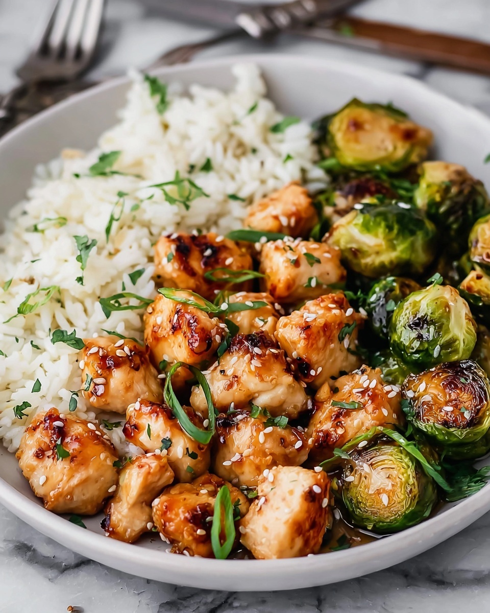 Air Fryer Sweet Chili Chicken and Brussels Sprouts Recipe - Recipe Image