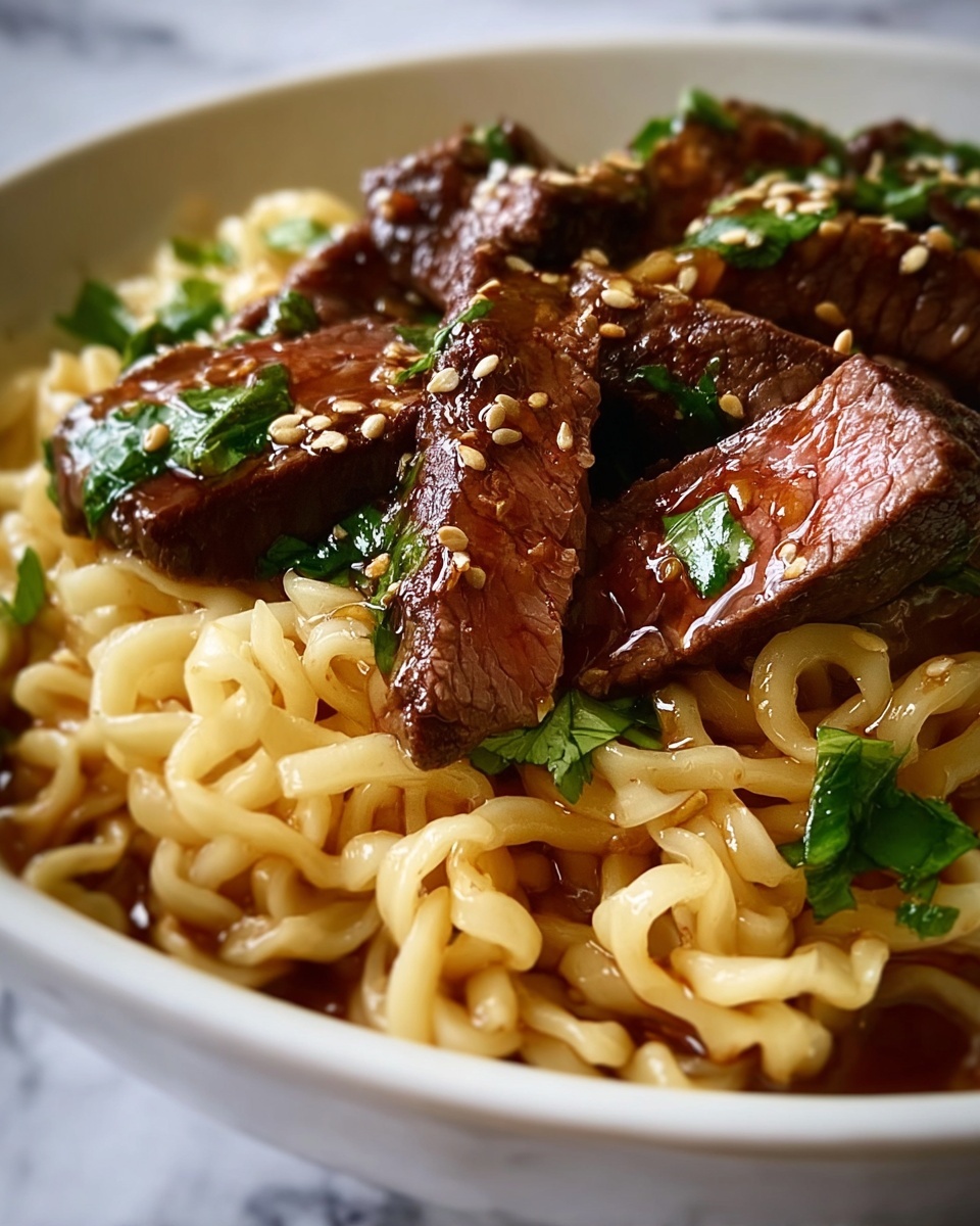 How To Cook The Best Garlic Butter Steak Lightning Noodles Recipe - Recipe Image