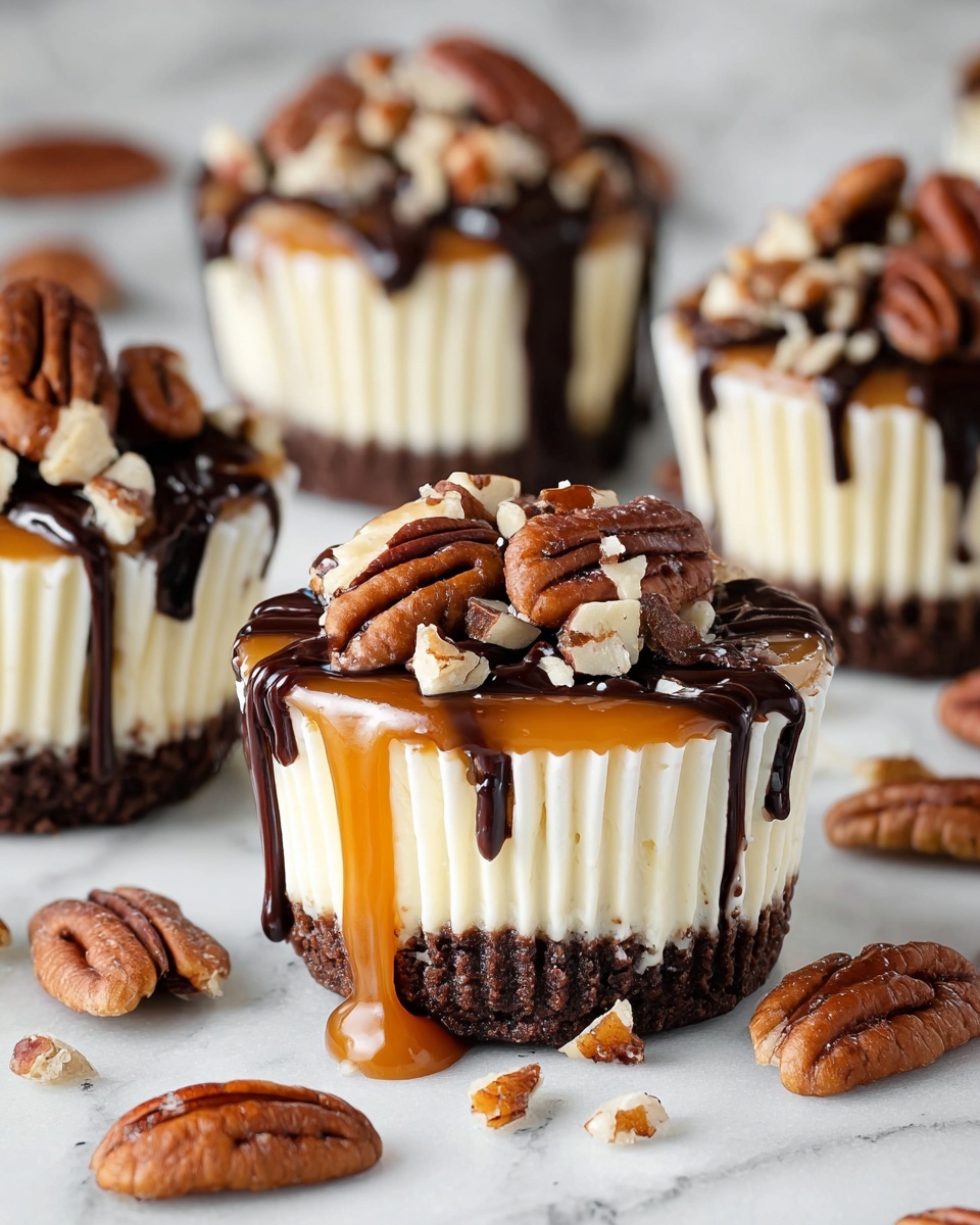 Mini Turtle Cheesecakes Recipe - Recipe Image