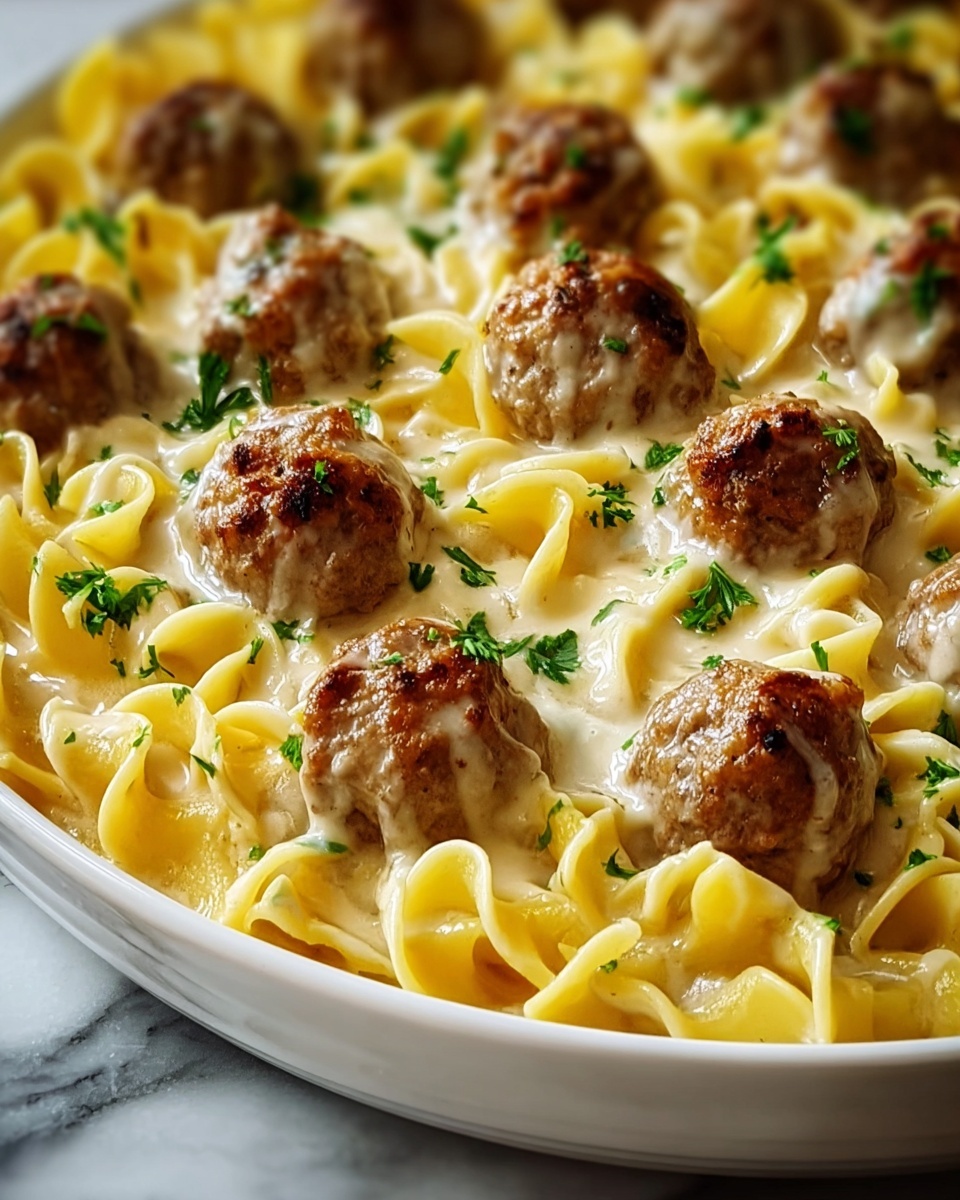 Creamy Swedish Meatball Noodle Bake Recipe - Recipe Image