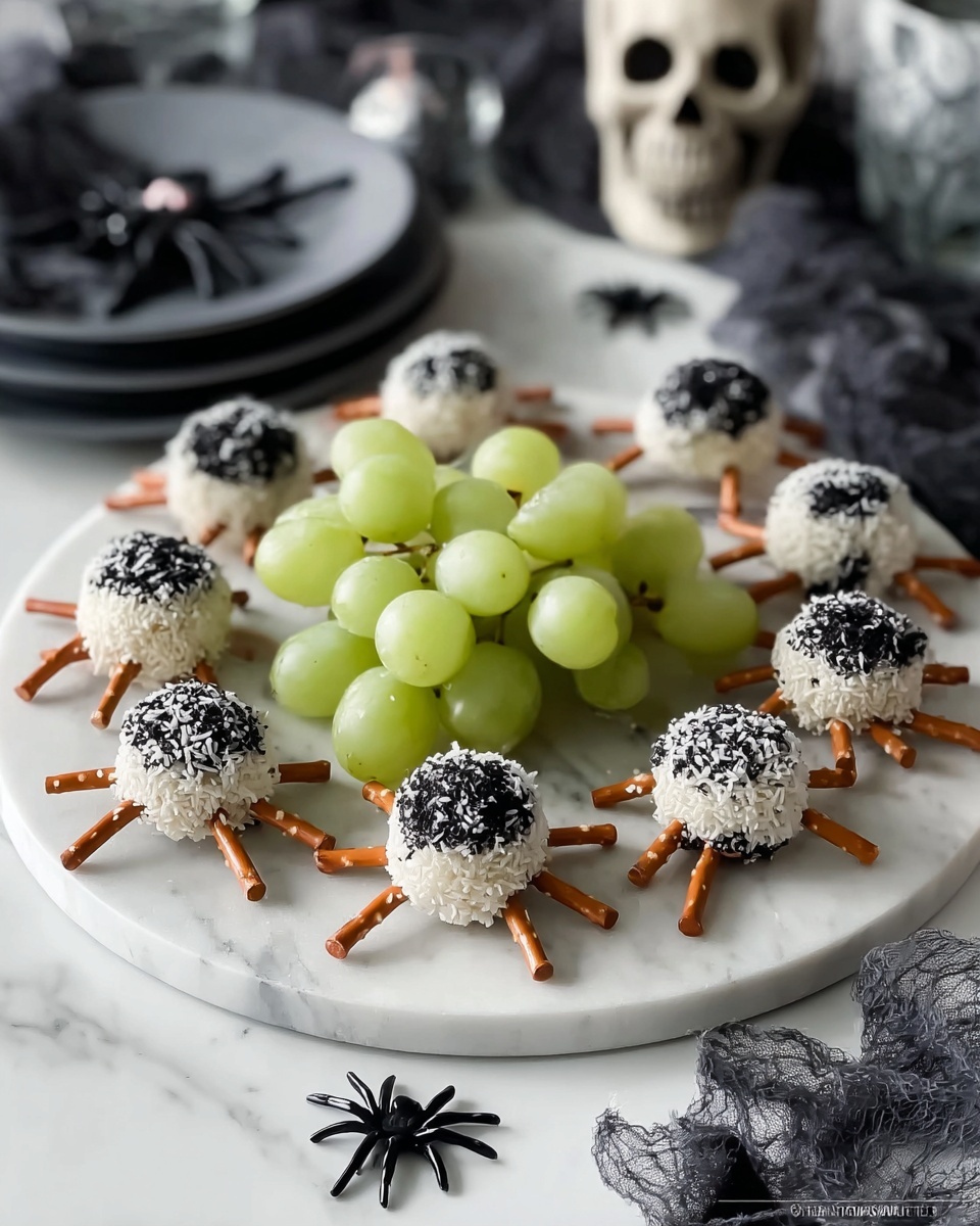 Spider Cheeseballs for Halloween Recipe - Recipe Image