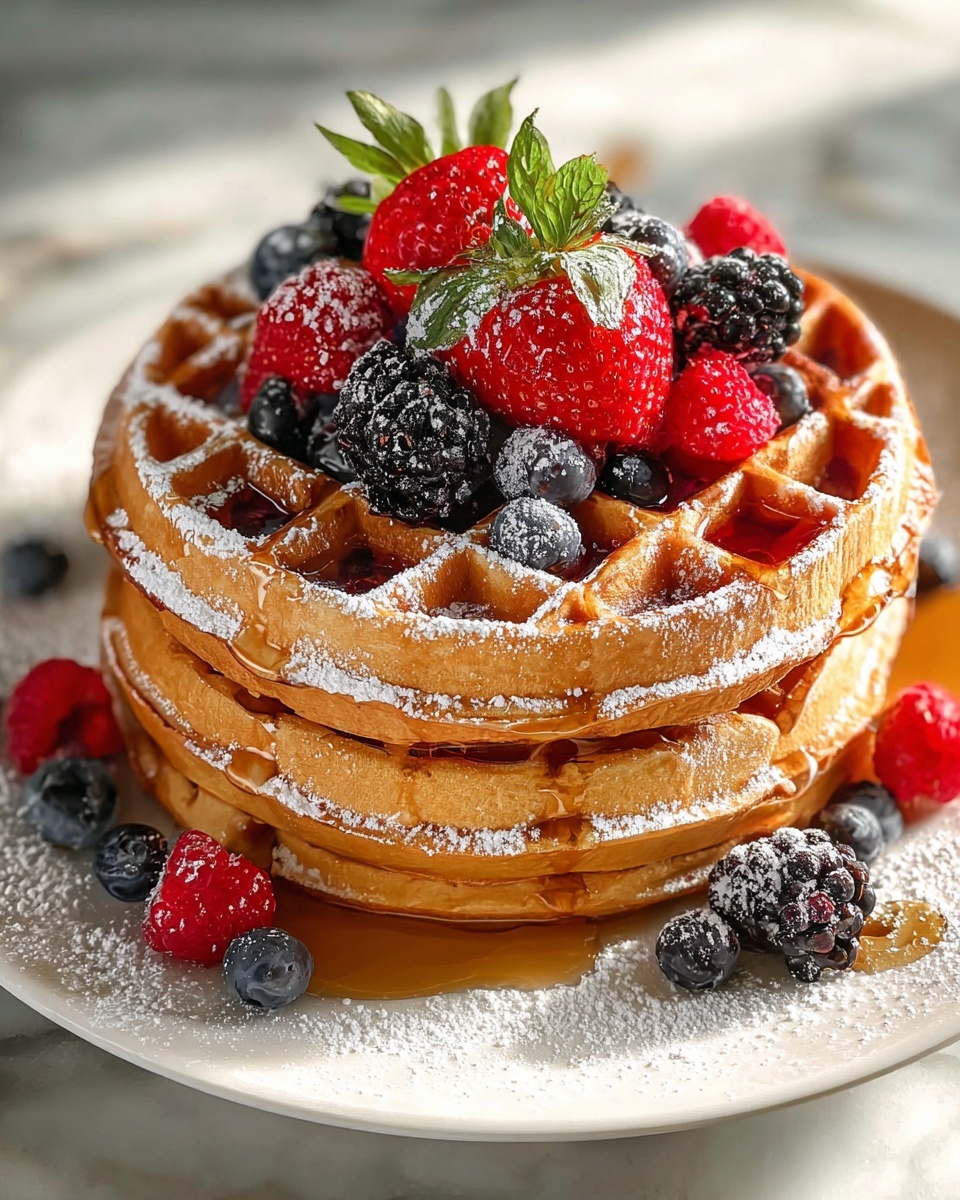 Waffles with Filling and Chocolate Glaze Recipe - Recipe Image