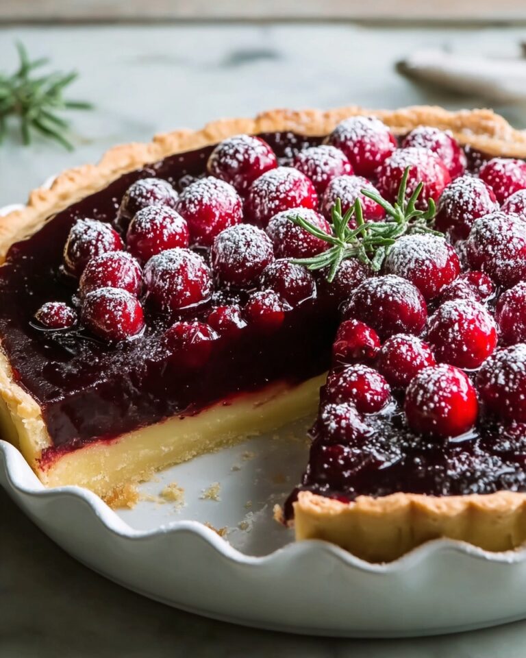 Cranberry-Fudge Pie with Candied Cranberries Recipe