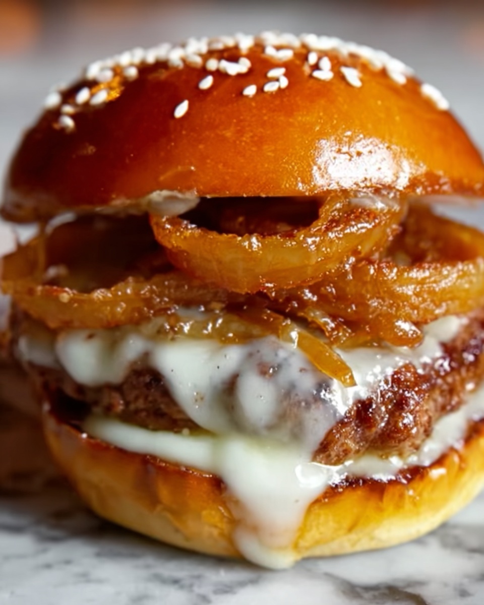 Gourmet French Onion Soup Burgers Recipe - Recipe Image
