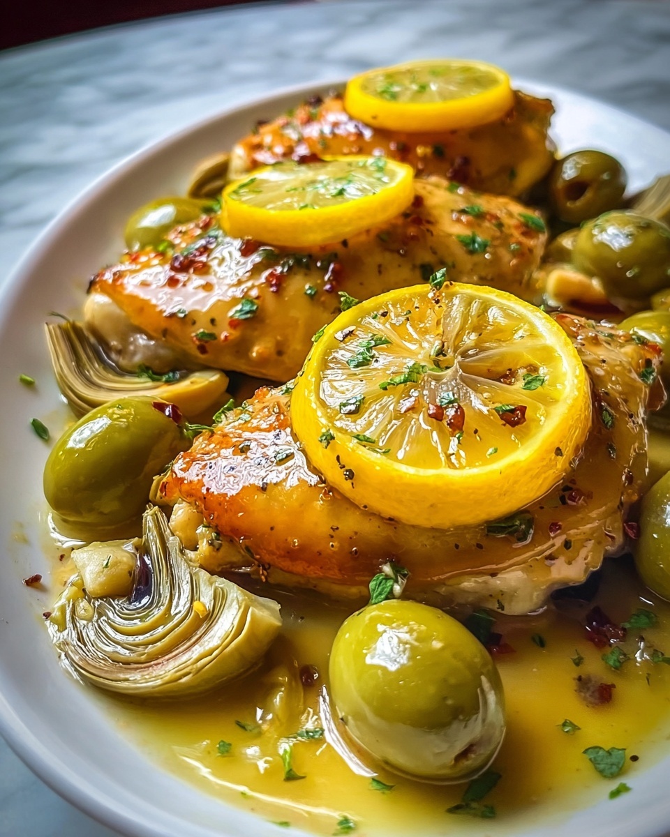 Mediterranean Lemon Chicken with Artichokes & Olives Recipe - Recipe Image