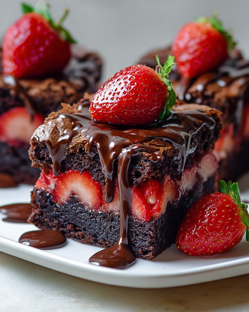 Chocolate Covered Strawberry Brownies Recipe - Recipe Image