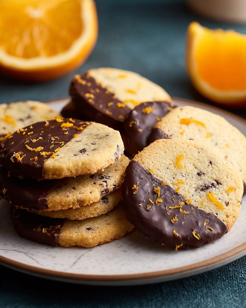 Dark Chocolate Orange Shortbread Cookies Recipe - Recipe Image