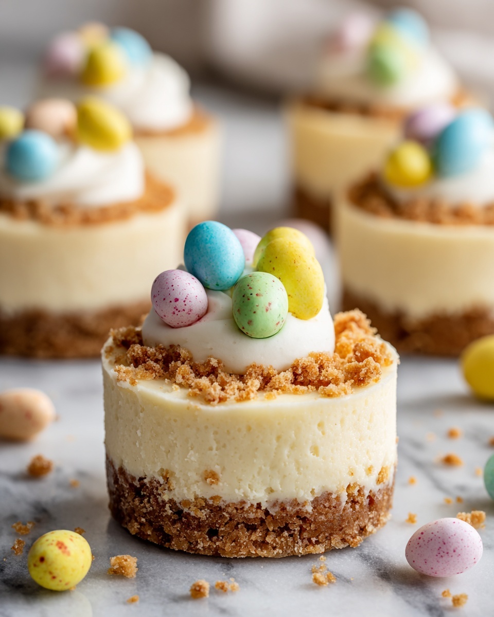 Easter No-Bake Mini Cheesecakes Recipe - Recipe Image
