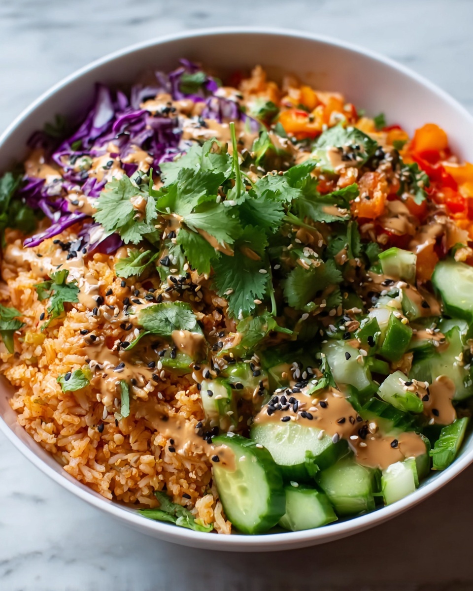 Crispy Rice Salad with Vegetables and Peanut Dressing Recipe - Recipe Image