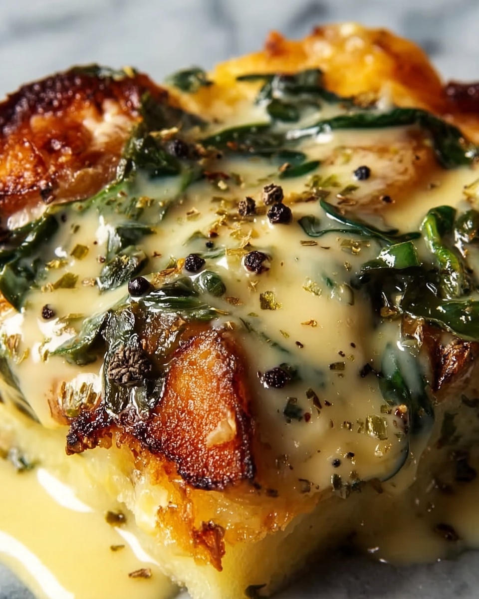 Smothered Chicken with Creamed Spinach Recipe - Recipe Image