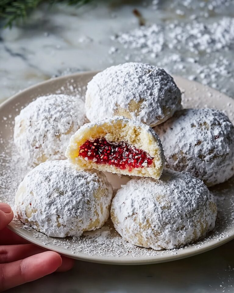 Raspberry-Filled Almond Snow Cookies Recipe