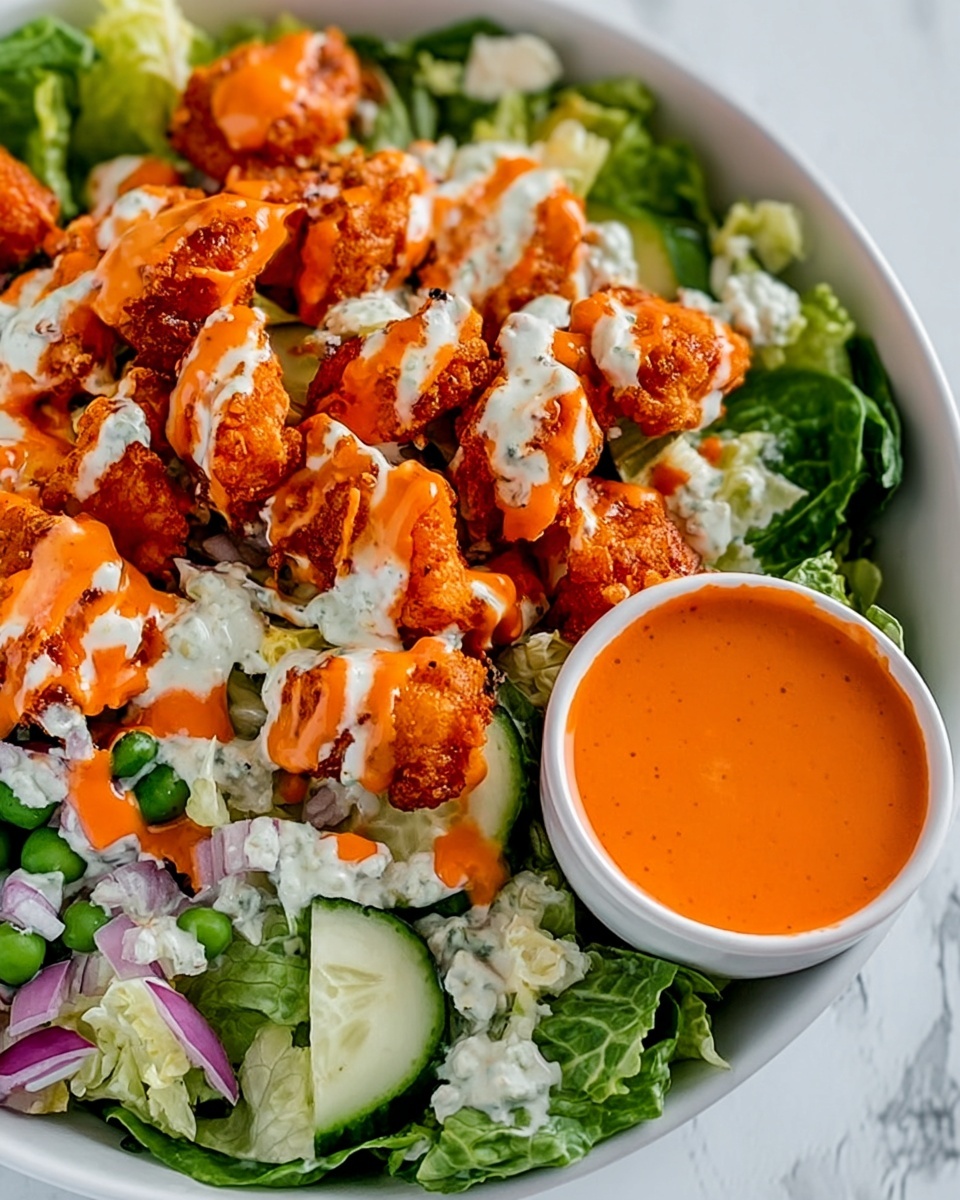 Fried Buffalo Chicken Salad Recipe - Recipe Image