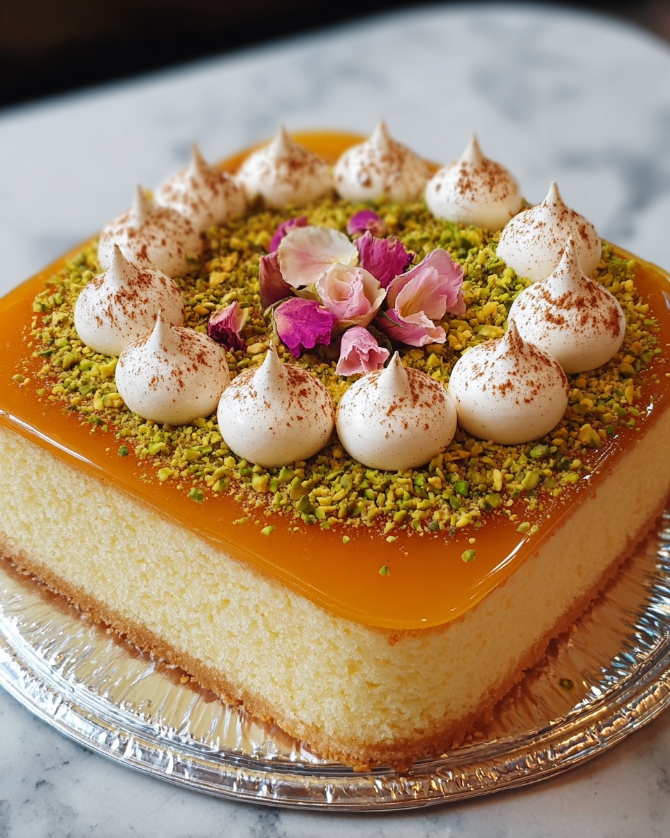 Semolina Cake With Cream (Basbousa) Recipe - Recipe Image
