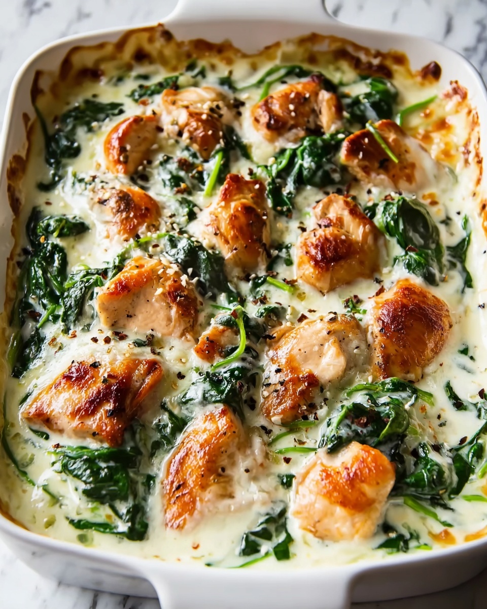 Creamy Chicken and Spinach Casserole Recipe - Recipe Image