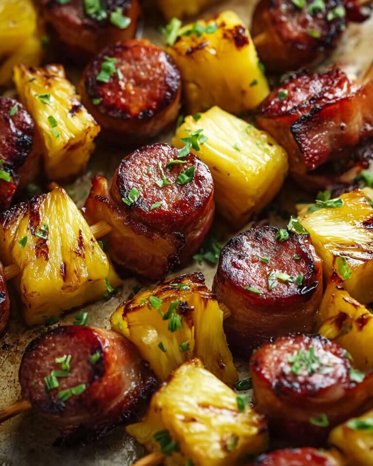 Pineapple Hasselback Kielbasa Bites Recipe