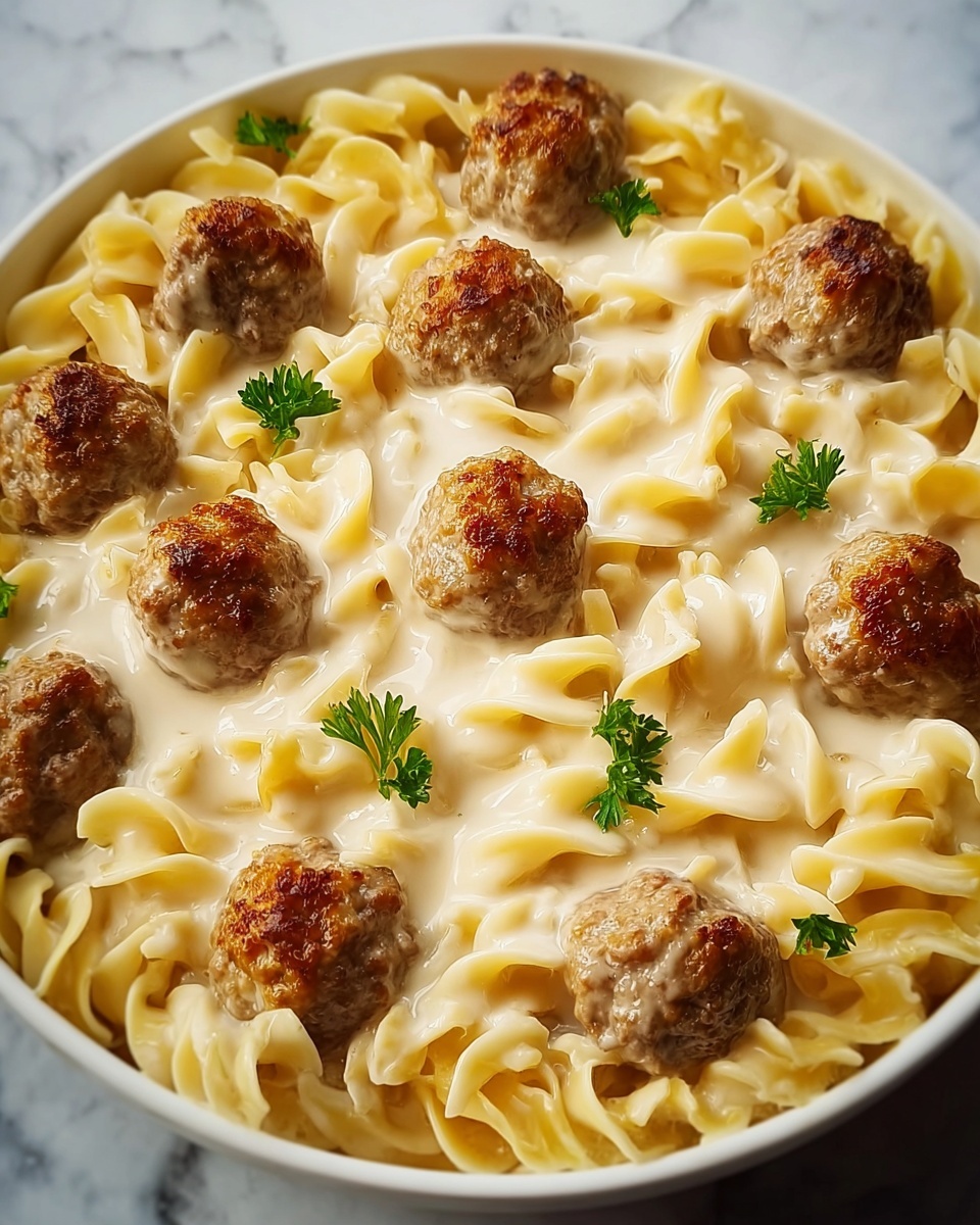 Creamy Swedish Meatball Noodle Bake Recipe - Recipe Image