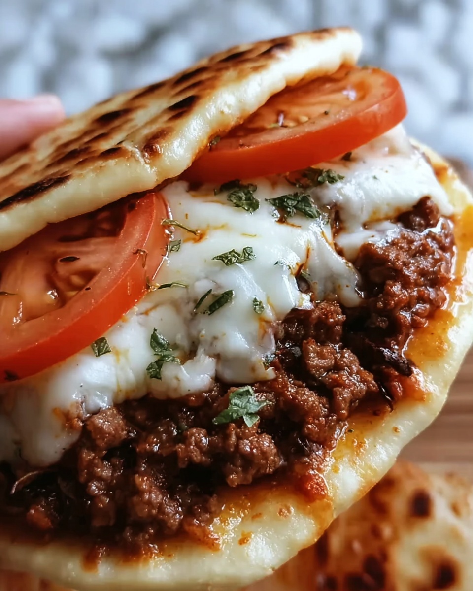 Slow-Cooked Beef Pizza Burgers Recipe - Recipe Image