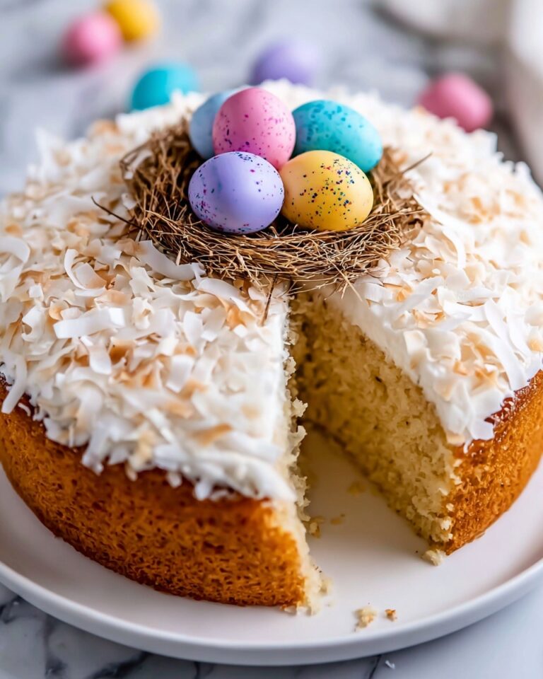 Lemon Coconut Easter Bundt Cake with Chocolate Mini Eggs Recipe