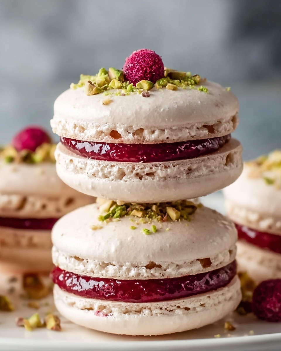 Luxurious Raspberry Pistachio Macarons: A Delightful Treat Recipe - Recipe Image