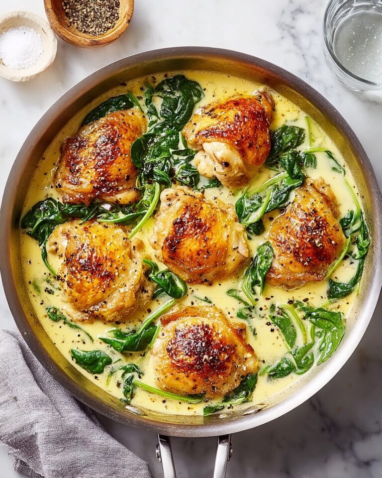 Creamy Garlic Skillet Chicken with Spinach Recipe