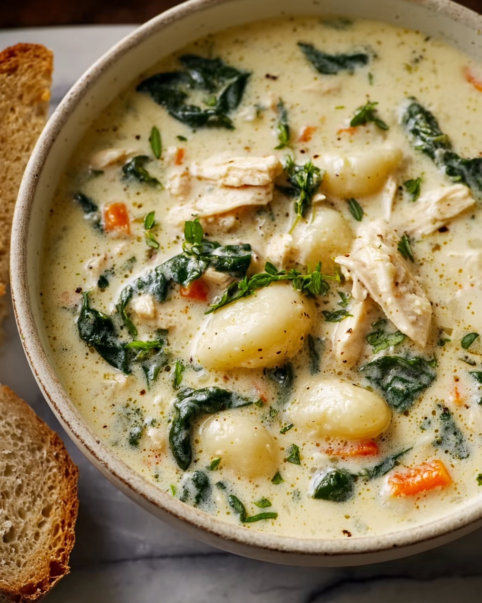 Creamy Garlic Chicken Gnocchi Soup Recipe - Recipe Image