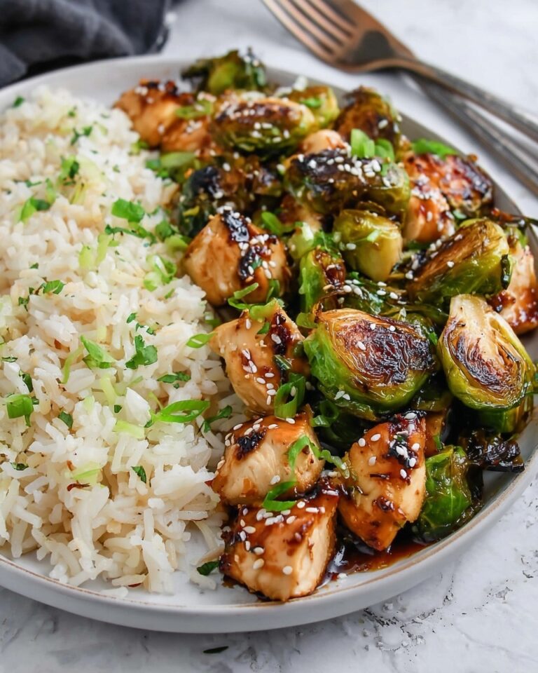 Air Fryer Sweet Chili Chicken and Brussels Sprouts Recipe