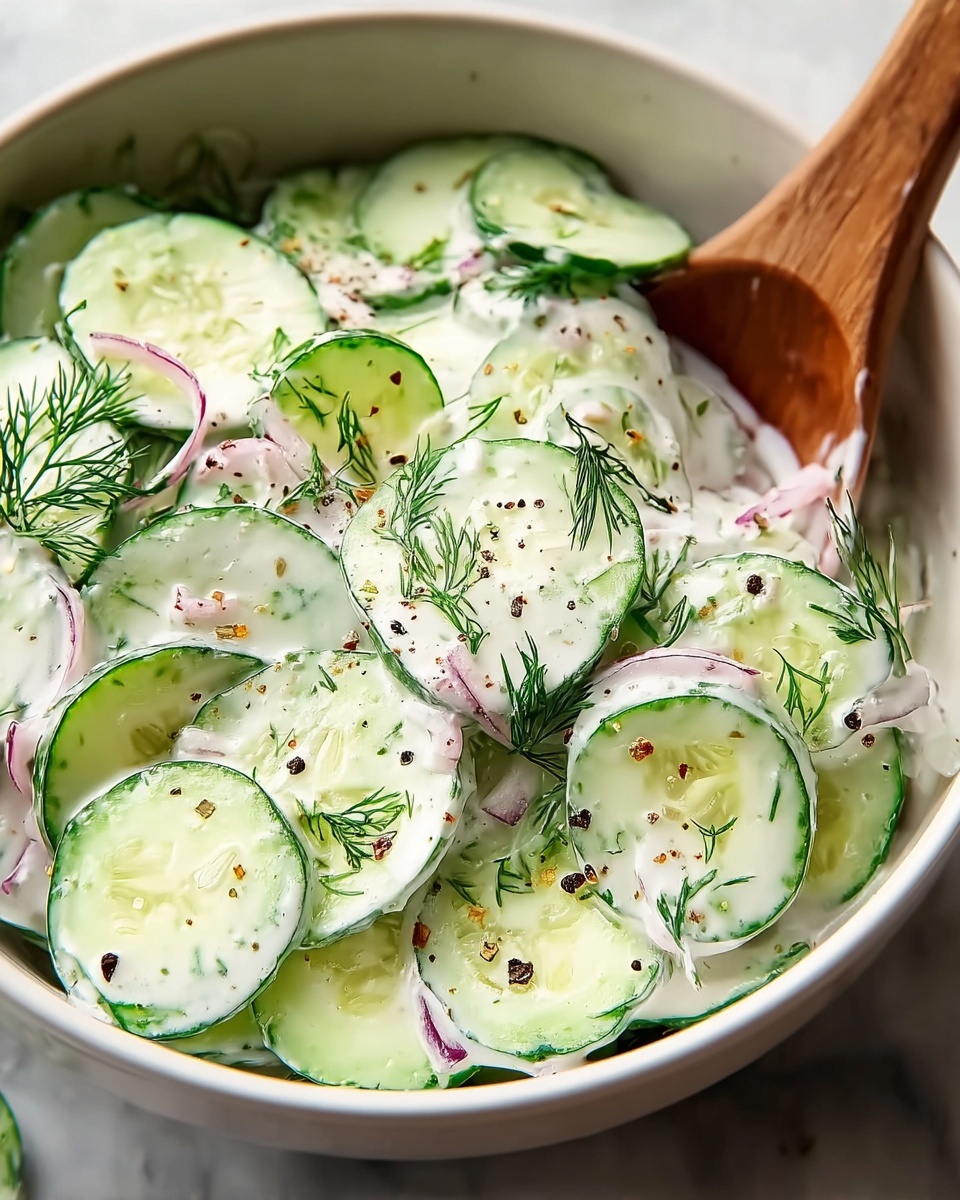 German Creamy Cucumber Salad Recipe - Recipe Image