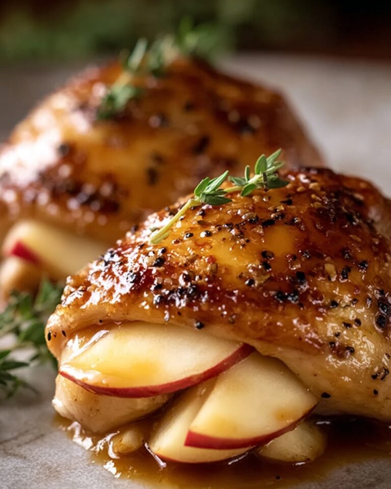 Maple Mustard Glazed Chicken Breast Stuffed with Brie & Apple Recipe