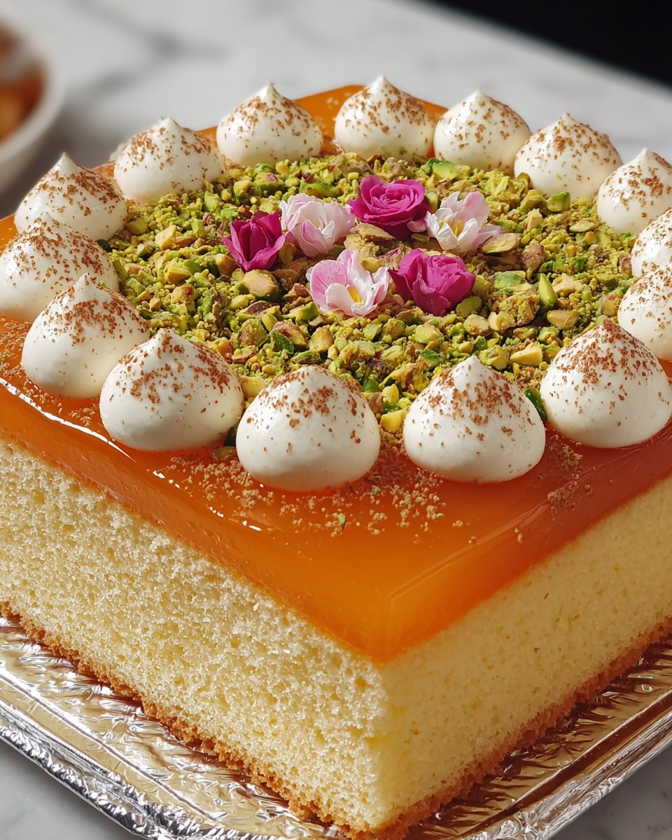 Semolina Cake With Cream (Basbousa) Recipe - Recipe Image