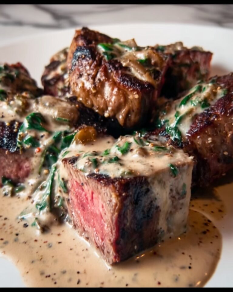 Peppercorn-Crusted Filet Mignon with Creamy Green Peppercorn Sauce Recipe